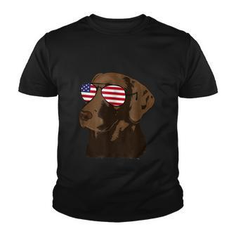 Funny Chocolate Lab American Flag Dog 4Th Of July Youth T-shirt - Monsterry AU