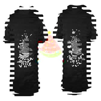 Funny Christmas In July Watermelon Santa Summer Tree Youth T-shirt - Monsterry