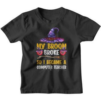 Funny Computer Teacher Witch Halloween Costume Women Men Youth T-shirt - Thegiftio UK