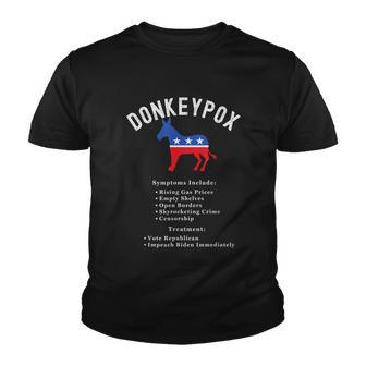 Funny Conservative Republican Anti Biden Donkeypox Youth T-shirt - Monsterry