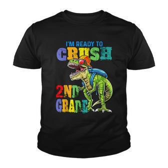 Funny Dinosaur Back To School Im Ready To Crush 2Nd Grade Youth T-shirt - Thegiftio UK