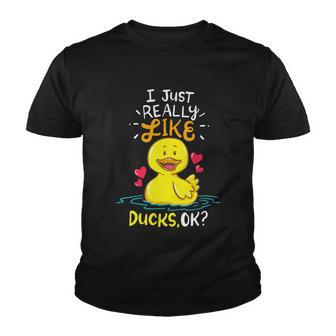 Funny Duck Ducks Rubber Gift Youth T-shirt - Monsterry UK