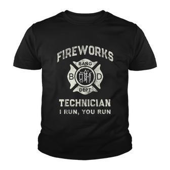 Funny Fireworks Technician Firefighter America Youth T-shirt - Monsterry