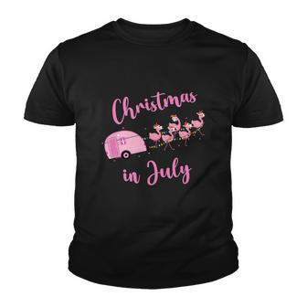 Funny Flamingo Pink Christmas In July Youth T-shirt - Monsterry