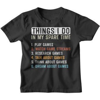 Funny Gamer Things I Do In My Spare Time Gaming Youth T-shirt - Thegiftio UK