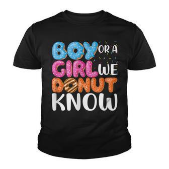 Funny Gender Reveal We Donut Know Donut Lover Pun Jokes Youth T-shirt - Thegiftio UK