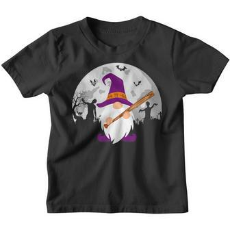 Funny Halloween Gnome Zombie Hunter Witch Bats Cute Youth T-shirt - Thegiftio UK