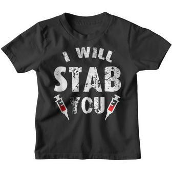 Funny Halloween Nurse Gift I Will Stab You Ghost Youth T-shirt - Thegiftio UK