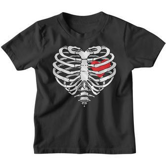 Funny Halloween Skeleton Heart Rib Cage X-Ray Adult Kids Youth T-shirt - Thegiftio UK