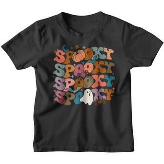 Funny Halloween Vibes Retro Spooky Ghost Boo Spooky Season Youth T-shirt - Thegiftio UK