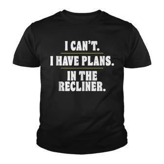Funny Introvert Sorry I Cant I Have Plans In The Recliner Youth T-shirt - Thegiftio UK
