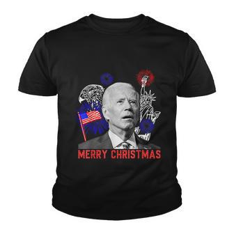 Funny Joe Biden Happy Christmas In July Usa Flag V3 Youth T-shirt - Monsterry UK