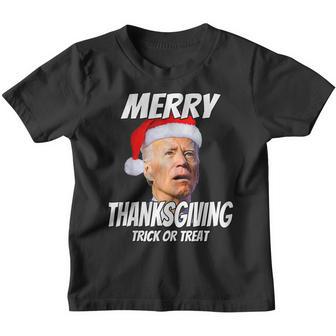 Funny Joe Biden Merry Thanksgiving Trick Or Treat V2 Youth T-shirt - Thegiftio UK