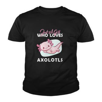 Funny Just A Girl Who Loves Axolotl Youth T-shirt - Monsterry DE