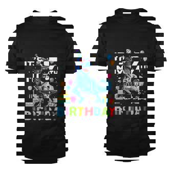 Funny Kids Its My 7Th Birthday Gift Happy 7 Year Trex Gift Youth T-shirt - Monsterry