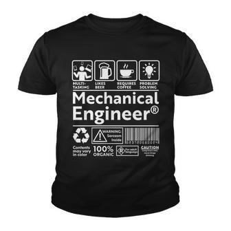 Funny Mechanical Engineer Label Youth T-shirt - Monsterry