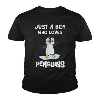 Funny Penguins Just A Boy Who Loves Penguins Boys Youth T-shirt - Thegiftio UK