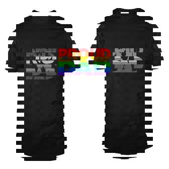 Funny Proud Dad Lgbt Gift Gay Pride Month Rainbow Flag Youth T-shirt - Monsterry