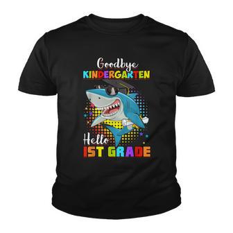 Funny Shark Goodbye Kindergarten Graduation Hello 1St Grade Youth T-shirt - Thegiftio UK