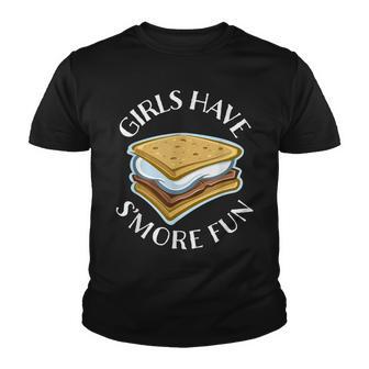 Funny Smores Camping Girls Have Smore Fun V2 Youth T-shirt - Thegiftio UK