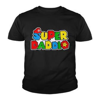 Funny Super Daddio Fathers Day Gamer Tshirt Youth T-shirt - Monsterry