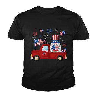 Funny Truck Riding Gnome American Flag Patriotic 4Th Of July Gift Youth T-shirt - Monsterry AU