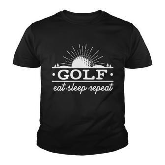 Funny Vintage Golf Eat Sleep Repeat Golfing Fan Youth T-shirt - Monsterry UK