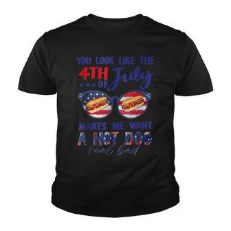Funny You Look Like The 4Th Of July Makes Me Want A Hot Dog V2 Youth T-shirt - Seseable
