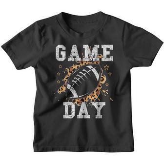 Game Day Football Leopard Print Football Fan Football Youth T-shirt - Thegiftio UK