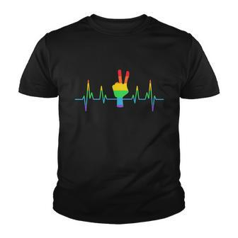 Gay Lesbian Lgbt Heartbeat Say Hi Lgbt Pride Parade Graphic Design Printed Casual Daily Basic Youth T-shirt - Thegiftio UK