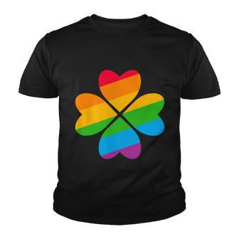 Gay Pride Flag Shamrock Lgbt St Patricks Day Parade Graphic Design Printed Casual Daily Basic Youth T-shirt - Thegiftio