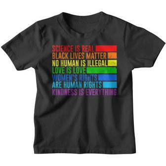 Gay Pride Science Is Real Black Lives Matter Love Is Love V4 Youth T-shirt - Thegiftio UK