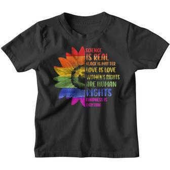 Gay Pride Science Is Real Black Lives Matter Love Is Love V5 Youth T-shirt - Thegiftio UK