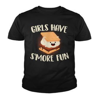 Girls Have Smore Fun - Glamping Glamper Glamorous Camping Youth T-shirt - Thegiftio UK