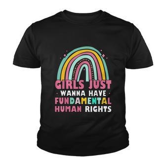 Girls Just Wanna Have Fundamental Rights Rainbow Feminists Youth T-shirt - Monsterry DE