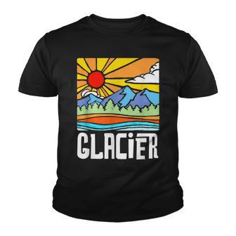 Glacier National Park Artistic Nature & Mountains Vintage Youth T-shirt - Thegiftio UK