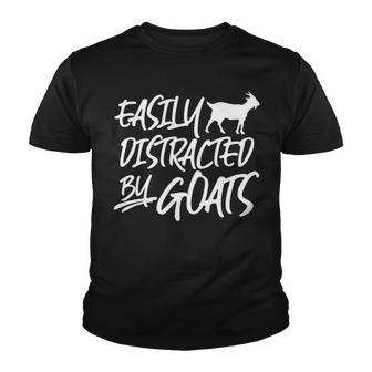 Goats Funny Easily Distracted Reto Farm Animal H Youth T-shirt - Thegiftio UK
