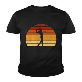 Golf Retro Sunset Golfing Youth T-shirt - Monsterry