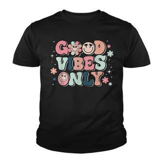 Good Vibes Only Smiley Face Hawaii Beach Summer Vacation Youth T-shirt - Thegiftio UK