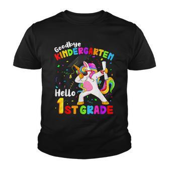 Goodbye Kindergarten Hello 1St Grade Graduation Unicorn Girl Youth T-shirt - Thegiftio UK