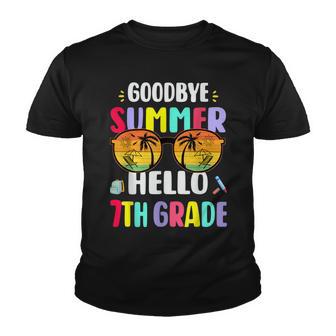 Goodbye Summer Hello 7Th Grade First Day Back To School Youth T-shirt - Thegiftio UK