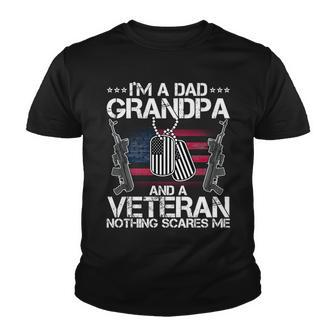 Grandpa Veteran Nothing Scares Me Tshirt Youth T-shirt - Monsterry UK