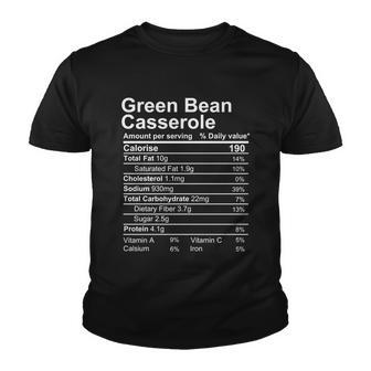 Green Bean Casserloe Nutrition Facts Label Youth T-shirt - Monsterry DE