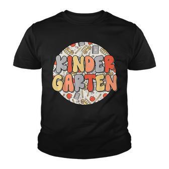 Groovy Kindergarten Vibes Retro Teachers Kids Back To School Youth T-shirt - Seseable