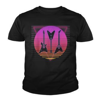 Guitar Music Band Rock Retro Vaporwave Vintage 80S 90S Youth T-shirt - Thegiftio UK