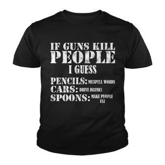 Guns Kill People Cars Drive Drunk Tshirt Youth T-shirt - Monsterry AU