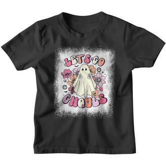 Halloween Bleached Let’S Go Ghouls Floral Party Trick Or Youth T-shirt - Thegiftio UK