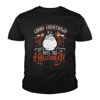 Halloween Candy Countdown Days Till Halloween - Orange And White Youth T-shirt - Seseable