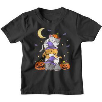 Halloween Cats Anime Cat Kawaii Neko Pumpkin Cat Lover Witch V5 Youth T-shirt - Thegiftio UK