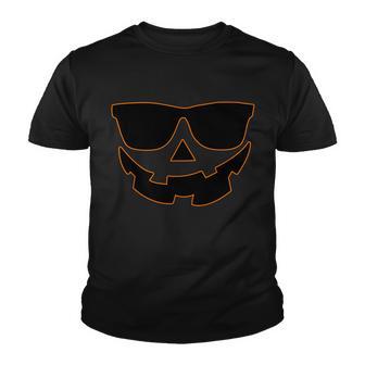 Halloween Jack-O- Lantern With Shades Youth T-shirt - Monsterry DE